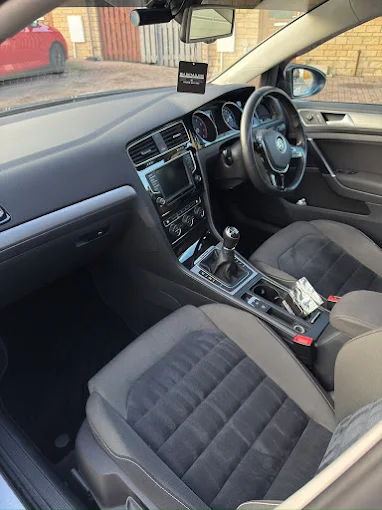Freshly cleaned fabric car seat