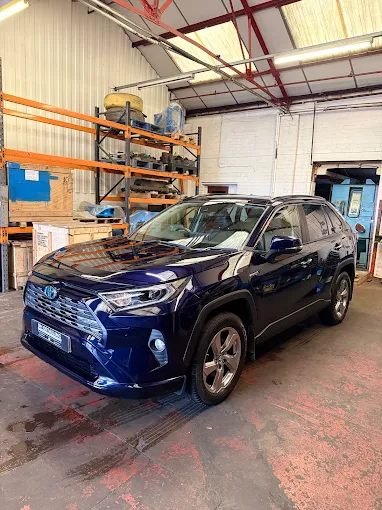 Detailed car paintwork with a deep gloss